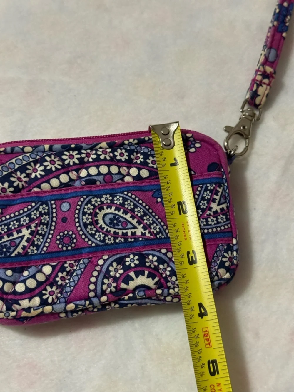 Vera Bradley Pink Paisley Coin Purse & Matching Zip ID Case Set with Wristlet